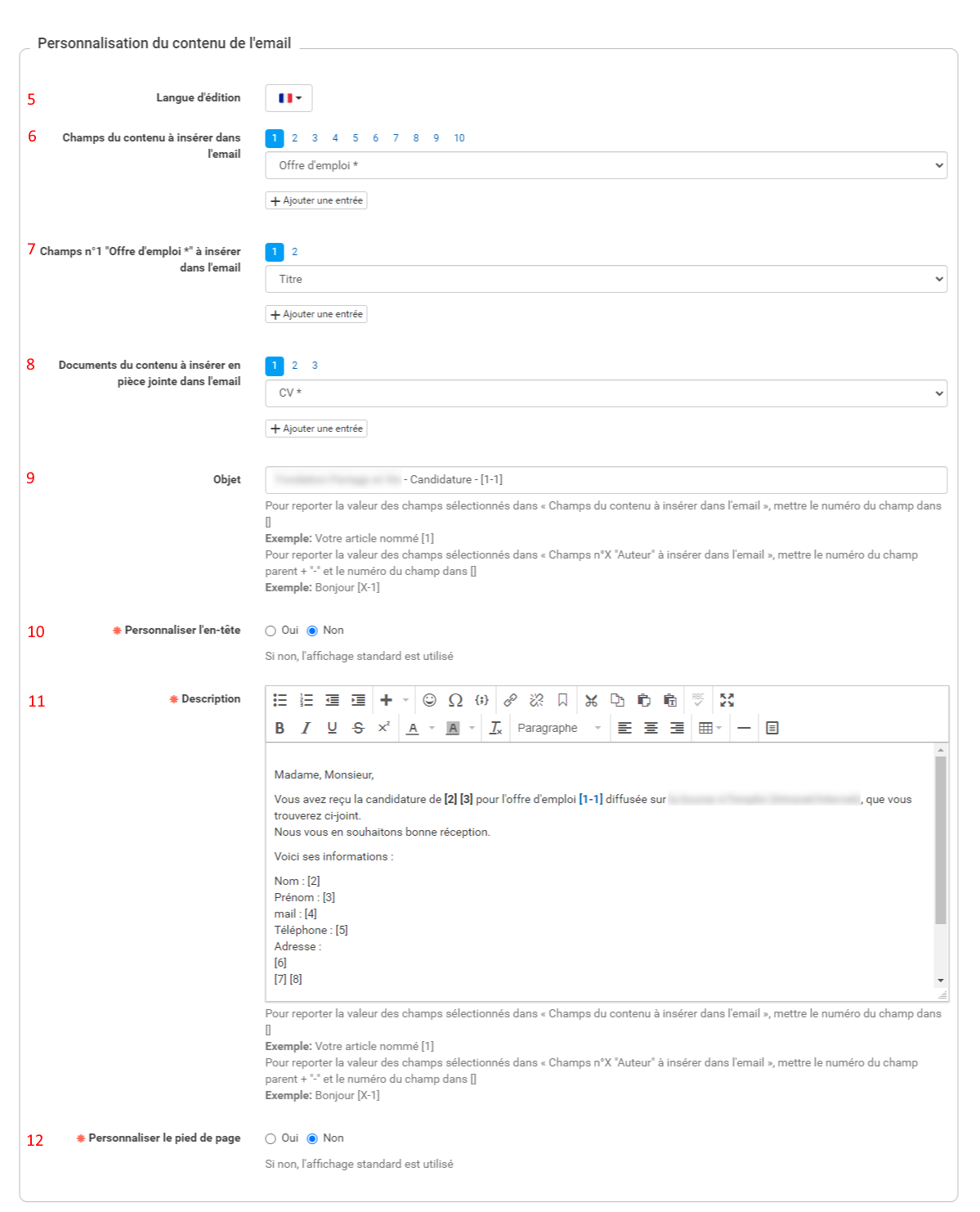 Wisen - Module de notifications de workflow - personnalisation du contenu