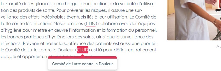 glossaire dynamique exemple