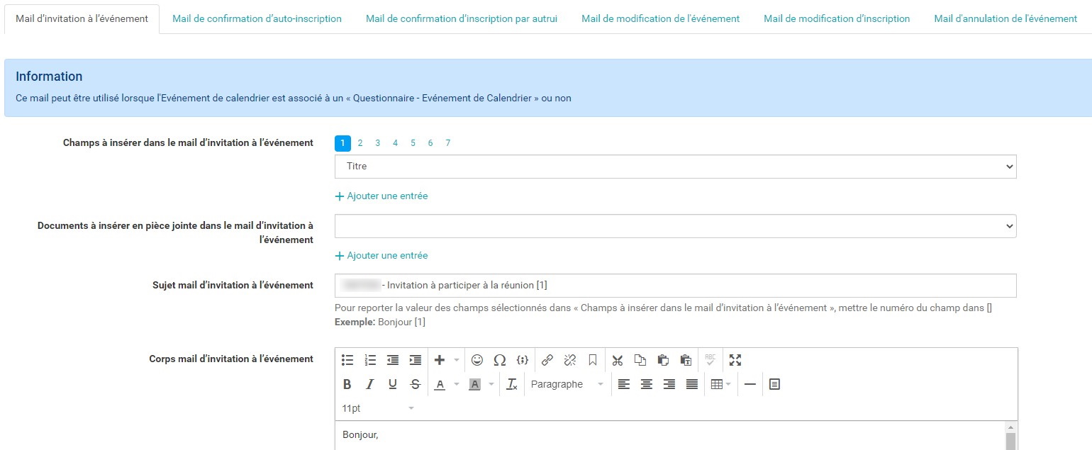 modèle mails evenement
