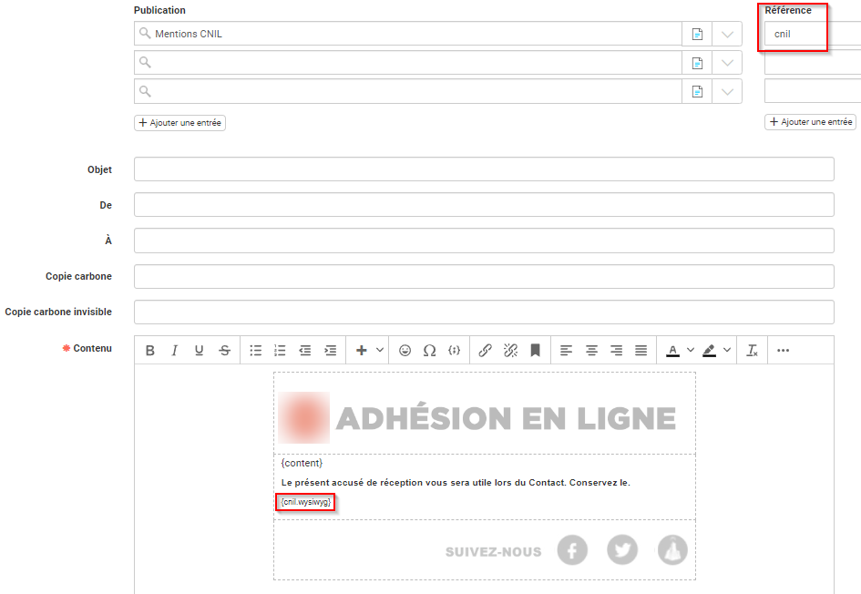 Wisen - Personnalisation des emails - insertion d'autres contenus